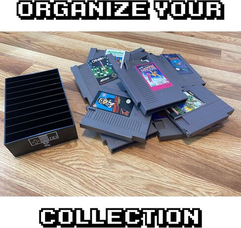 Black, NES Compatible Cartridge Holder, NES Game Tray, Holds 10 Games, Clutter Reducing, Retro Video Game Collection, Works with Nintendo Entertainment System NTSC and PAL Cartridges in Saudi Arabia