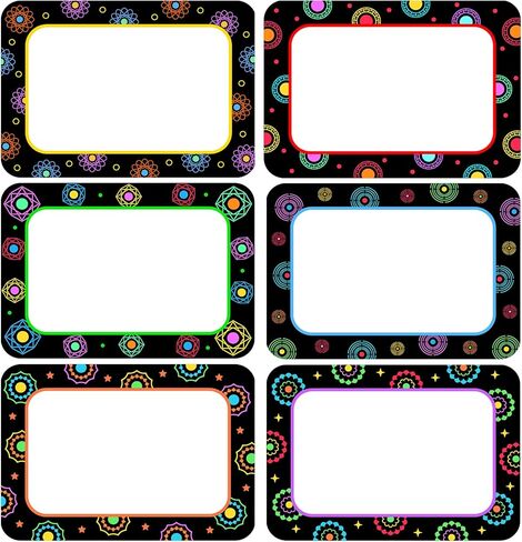 48 Pcs Name Tags for Classroom Dots on Black Name Tags Dots Flat Name Plates Dots Name Labels Space Creative Name Tag for School Bulletin Board Scrapbooking Gift Tag in Saudi Arabia