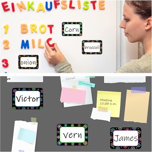 48 Pcs Name Tags for Classroom Dots on Black Name Tags Dots Flat Name Plates Dots Name Labels Space Creative Name Tag for School Bulletin Board Scrapbooking Gift Tag in Saudi Arabia