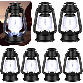 6 Pcs 9" LED Vintage Camping Lantern Decorative Outdoor Dimmer Switch Hanging Lanterns Ornaments Western Cowboy Party Decor for Patio Table Centerpiece Patio Garden Yard Pathway Porch