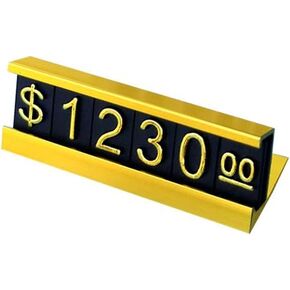 Mollytek 16 Sets Price Display Cube Adjustable Price Tag for Jewelry Price Display Counter Stand Number Letter Dollar Price Block Kit for Retail Shop (Black)