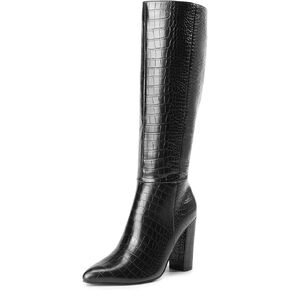 DREAM PAIRS Knee High Boots Women Chunky Heel Pointed Toe Tall Boots for Women Side Zipper Long Boots