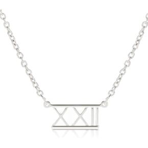 Roman Numeral Birthday Number Bar Necklace