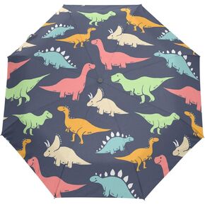 Compact Sun and Rain Travel Umbrella Dinosaur Outdoor Auto Open Close Folding Umbrellas