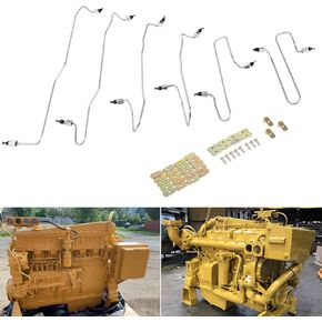For Caterpillar CAT 3406 Fuel Injection Line Kit 6Pcs with Clamps Compatible with CAT 3406 3406B 3406C engine, 1917941 1917942 1917943 1917944 1917945 1917946