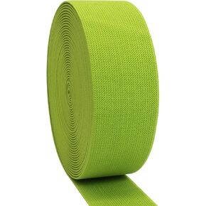 JESEP YONG 2 inch Apple Green Knit Elastic Band for Sewing 10 Yards 50mm Double-Side Twill Woven Elastic Heavy Stretch Straps for Clothing-Pants-Waistband-Wigs-Skirts-DIY Craft Projects #307
