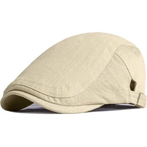 Newsboy Hats for Men Flat Cap Cotton Adjustable Breathable Irish Cabbie Ivy Driving Hunting Hat