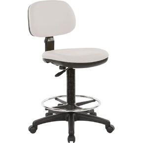 Office Star DC Series Adjustable Drafting Chair with Foot Ring and Sculptured Foam Seat, Dillon Blue Faux Leather