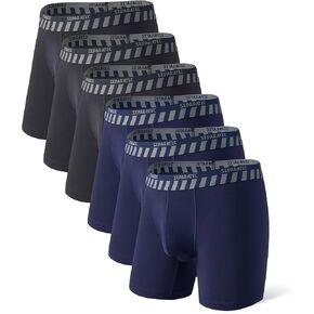 Separatec Men’s Underwear Moisture Wicking Rayon Boxer Briefs for Men, Ball Support Pouch Underwear Multiple