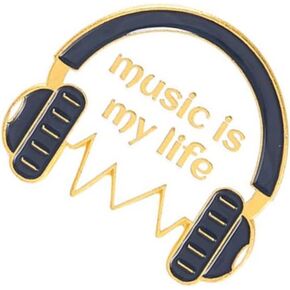 I Love Music Music is My Medicine Enamel Pins Bag Hat Lapel Pin Letter Saying Badge Jewelry Gift Boys
