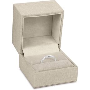 ALLUREPACK Linen Weave Bracelet Box for Women & Men – Organic Color Jewelry Gift Box Ideal for Bracelet Case, Necklace, Chain – Bracelet/Necklace Box with Suede Interior and Matching Outer Box