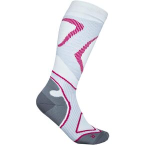 Bauerfeind Run Performance Compression Socks - Targeted Compression Zones - Increased Ankle Stability - Heel and Sole Relief for Running, Jogging, Walking & Sports (Women, White, 9.5-11, M)