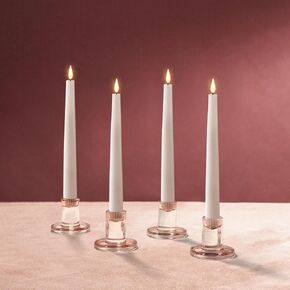 LampLust Clear Candle Holders for Candlesticks,10 Pack, 2.5 in, Glass Candlestick Holder, Fits Standard Tapered Candles, Decorative Candle Holders for Table Centerpiece, Colorful Modern Candle Holder