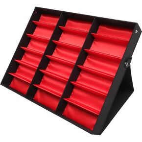 VICASKY 18 Slot Eyeglass Storage Box Eyewear Display Case Stand Glasses Tray Holder Collapsible Sunglasses Box Organizer