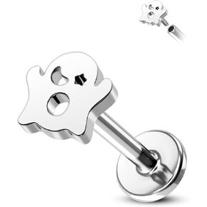 Minimalist Halloween Cartilage Earrings Stud 16G Internally Threaded Helix Tragus Earrings Flat Back Medusa Piercing Jewelry Stainless Steel