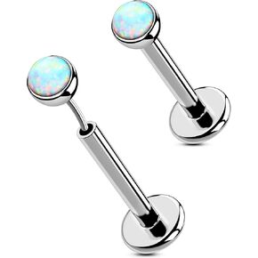 OUFER 2PCS 16G/20G Nose Lip Studs, G23 Solid Titanium Threadless Push in Nose Nostril Lip Labret Medusa Monroe Helix Cartilage Tragus Conch Lobe Piercing Jewelry for Women Men