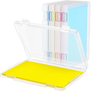 1 Pack A4 File Box Paper Organizers Holder, Transparent Document Paper Project Case, Plastic Paper Storage Container Box File Protector for Magazine, Scrapbook, Office School Supplies