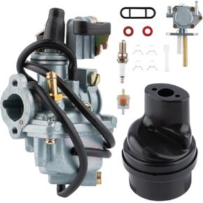 LT50 Carburetor for Suzuki LT50 LT 50 1983-1987 LT-A50 2002-2005 JR50 1984-2006 ATV Quadrunner LT50 Carb with Air Filter Box Spark Plug Fuel Valve Petcock