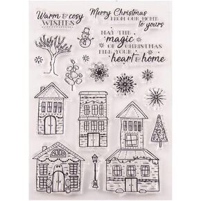 4.1 by 5.7 Inches Happy Birthday Celebration Thanks Clear Rubber Stamps for Scrapbooking Card Making Birthday Thanksgiving Stamps
