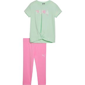PUMA Girls Short Sleeve T-shirt & Capri Legging Set