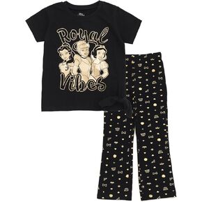 Disney Minnie Mouse Princess Girls Metallic Print T-Shirt and Flare Pants Toddler to Big Kid