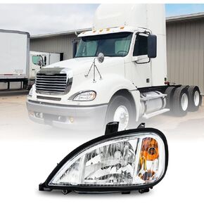 Freightliner Headlights for Columbia 2004-2017,Replacement Headlamp DOT and SAE Approved (CRYSTAL, Pair Set)