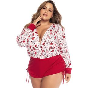 Women's Plus Size 7530x Long Sleeve Sleep Romper