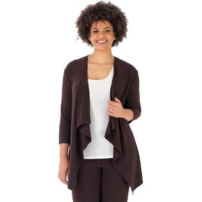 Rekucci Curvy Woman Travel in Style Plus Size Soft Knit Throw Over Jacket