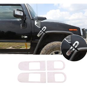 Hood Latches Lock Catch Kit for Hummer H2 2003-2009 Silver Stainless Steel Hood Lock Decorative Frame Cover,1 Pair