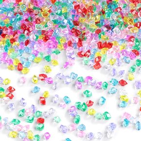 FUTUREPLUSX 5000PCS Fake Ice Rocks, 0.2" x 0.28", 1LB Clear Acrylic Gems Mini Fake Diamonds for Home Table Decorations Vase Fillers