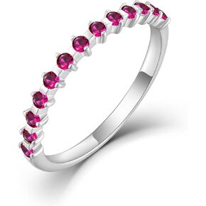 JO WISDOM Stackable Ring Eternity Bands for Women 925 Sterling Silver Cubic Zirconia Half Eternity Stacking Rings