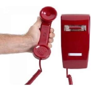 Industrial Hot Line Auto Dialer Wall Telephone (No Dialpad) - RED by HQTelecom