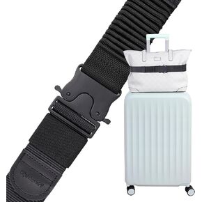 Vigorport Travel Belt for Luggage Over Handle - Elastic & Adjustable Add a Bag Luggage Strap for Carry On Bag - Airport Travel Accessories for Women & Men (56 inch, Black x 1 Pack)