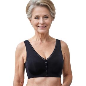 Women's Front Close Seamless Bra, Wierless Bra,Full Coverage Comfortable Bras for Older Women