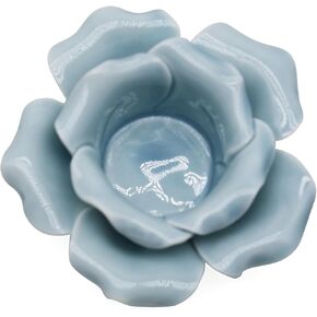 Ceramics Lotus Tealight Candle Holders, Votive Flower Tea Light Holder, Tabletop Altar Party Wedding Home Decoration, Set of 2 (Pink) L4'' in Kuwait