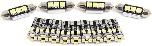 X AUTOHAUX 13pcs DC 12V Canbus Error Free White Car Dome Map Reading LED Light Interior Kit for Audi S4 B8 2009-2012 A5 S5 8T3 2008-2012 in Saudi Arabia