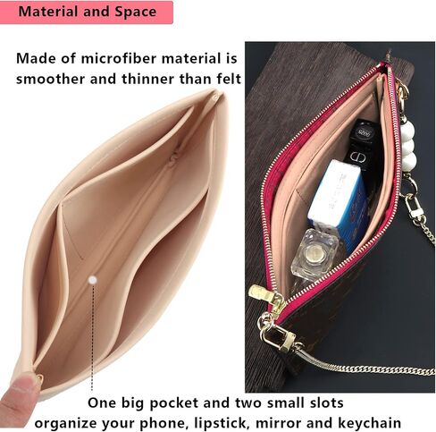 Conversion Kit for Neverfull Pouch, Purse Insert Organizer Compatible with LV Neverfull MM GM Pouch, Convert Tote Inner Pochette Into A Crossbody (Brown) in Saudi Arabia