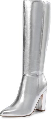 DREAM PAIRS Knee High Boots Women Chunky Heel Pointed Toe Tall Boots for Women Side Zipper Long Boots in Saudi Arabia