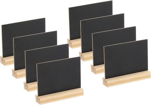 PATIKIL Mini Tabletop Chalkboard Signs, 12Pcs Small Chalkboard Signs with Easel Stand Double Side Wooden Rectangle Chalkboard for Food Labels Party Weddings Event Decorations in Saudi Arabia