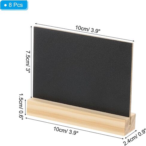 PATIKIL Mini Tabletop Chalkboard Signs, 12Pcs Small Chalkboard Signs with Easel Stand Double Side Wooden Rectangle Chalkboard for Food Labels Party Weddings Event Decorations in Saudi Arabia