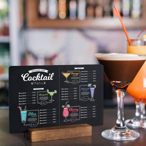 3 Pack Small Chalkboard Signs with Stand, 8x5'' Table Top Chalkboard Sign with Wooden Base, Double-Sided Mini Chalkboard Signs for Food Message Boards Restaurant Bar Party Store Decoration in Saudi Arabia