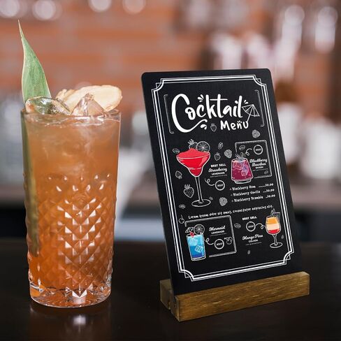 3 Pack Small Chalkboard Signs with Stand, 8x5'' Table Top Chalkboard Sign with Wooden Base, Double-Sided Mini Chalkboard Signs for Food Message Boards Restaurant Bar Party Store Decoration in Saudi Arabia