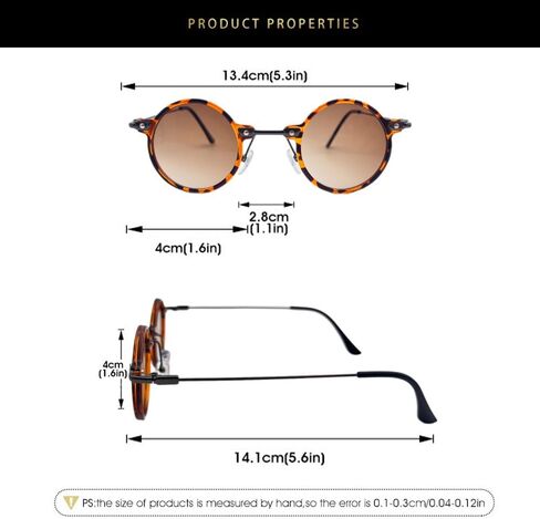 Small Round Sunglasses Men Women, Vintage Punk Circle Style Metal Frame Hippie Sun Glasses UV400 Lens in Saudi Arabia