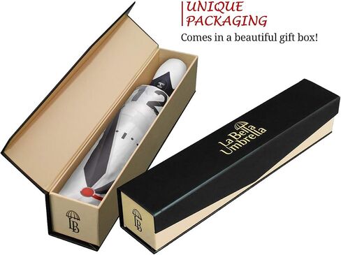 Travel Umbrella Lightweight Rain - Portable Compact Umbrella - Designer Umbrella for Women and Men - Auto Open Close - Stylish Clock Umbrella Black and White - Small Folding Umbrella in Saudi Arabia