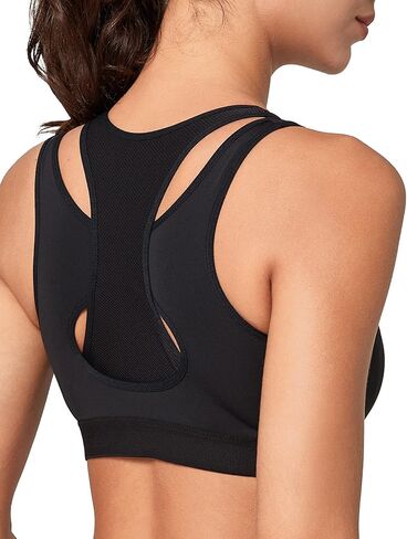 Yvette High Support Sports Bras for Women Double Deck Straps High Impact Mesh Zip Front Sports Bra for Running in Saudi Arabia