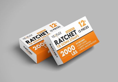 أشرطة سقاطة شديدة التحمل مكونة من 4 قطع - 12 قدمًا - 2000 رطل أقصى قوة للكسر - أشرطة ربط بسقاطة مع خطافات قفل أمان S - أشرطة ربط دائرية ناعمة in Saudi Arabia