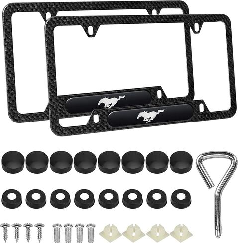 4 Holes License Plate Frames for Land ROVERCarbon Fiber-2 Pack Black Aluminum Metal Rattle Proof Front & Rear Tag License Plate Holders,Stainless Steel Tamper Proof License Plate Screws,for Women&Men in Saudi Arabia