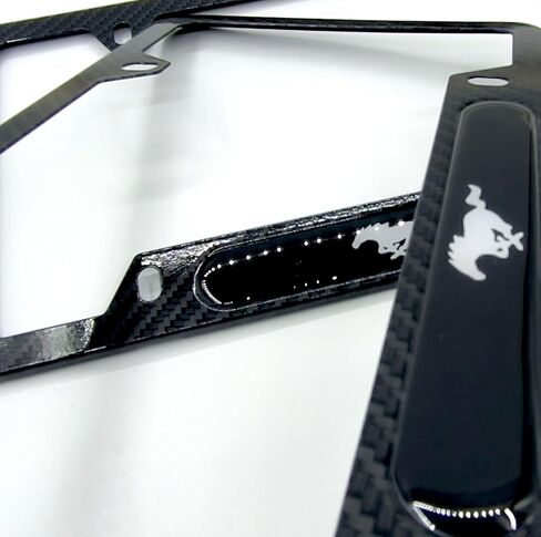 4 Holes License Plate Frames for Land ROVERCarbon Fiber-2 Pack Black Aluminum Metal Rattle Proof Front & Rear Tag License Plate Holders,Stainless Steel Tamper Proof License Plate Screws,for Women&Men in Saudi Arabia