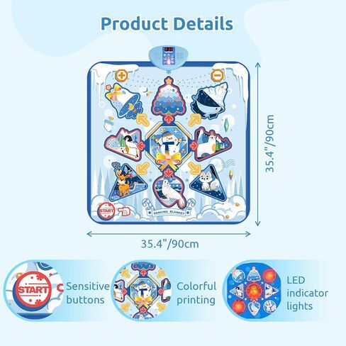 Dance Mat Toys for Girls: 35" Interactive Dancing Game Toy Gift for 3-12 Years Old Girls Boys, Electronic Dance Pad with 9 Challenge Levels, Built in Music, Adjustable Volume, Frozen Snowman Theme in Saudi Arabia