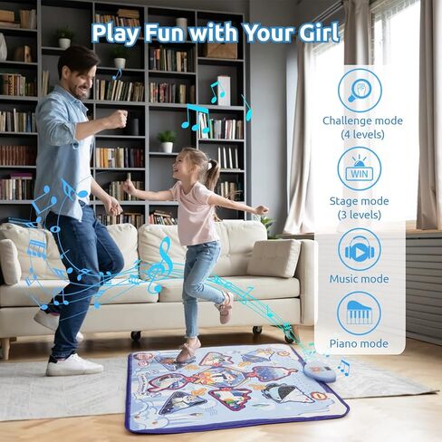 Dance Mat Toys for Girls: 35" Interactive Dancing Game Toy Gift for 3-12 Years Old Girls Boys, Electronic Dance Pad with 9 Challenge Levels, Built in Music, Adjustable Volume, Frozen Snowman Theme in Saudi Arabia